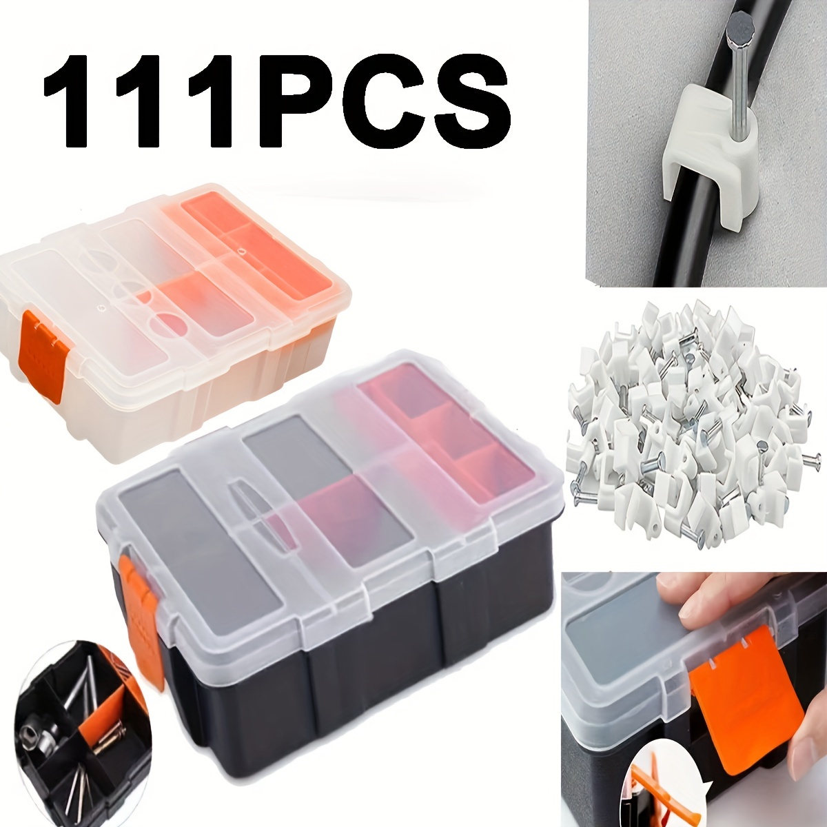 Andalus Screw Organizer with 18 Compartments & Removable Dividers, Screw Organizer Box Offers Easy Portability & Simplifies Storage of Hardware