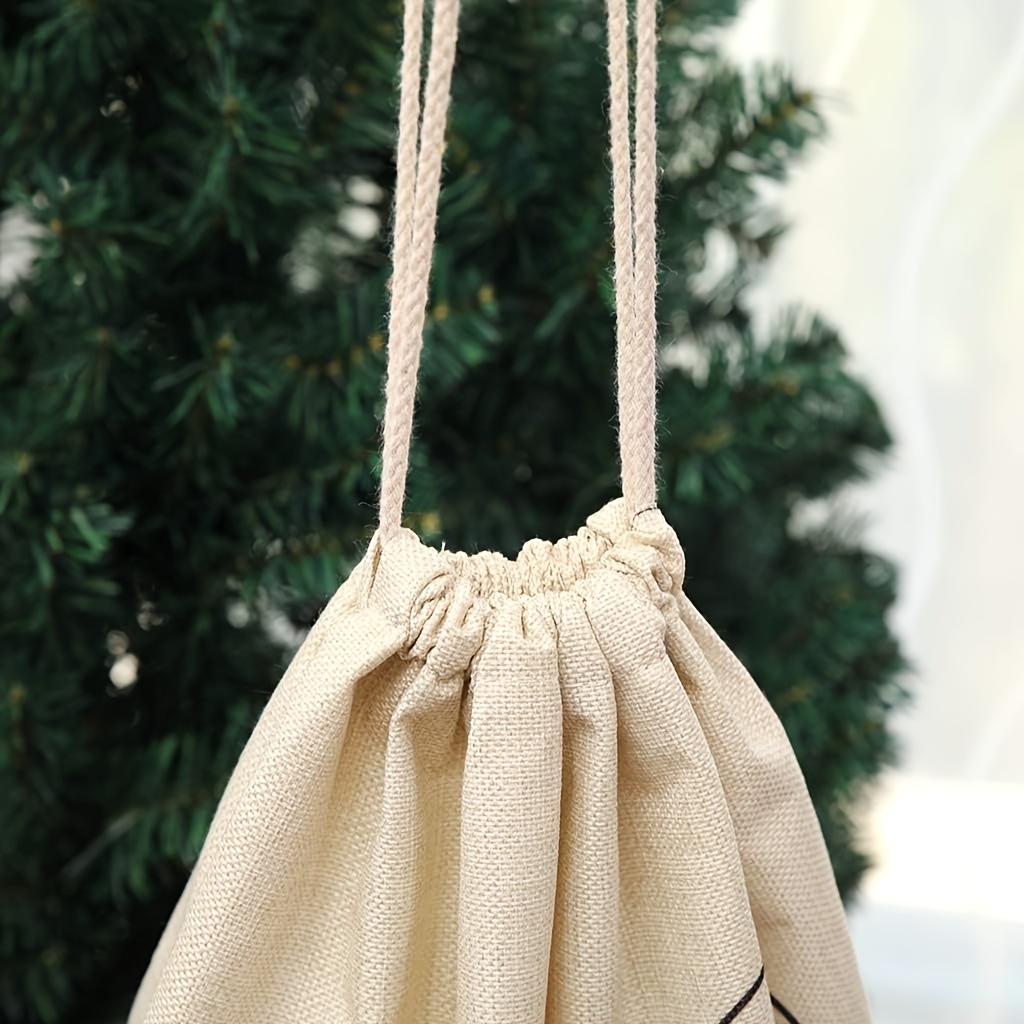 Scandinavian Nordic Christmas Gift Bag Christmas Sack Gift Sack Santa Sack  Drawstring Bag Linen Gift Bag Gnome Tomte Gift Wrap 