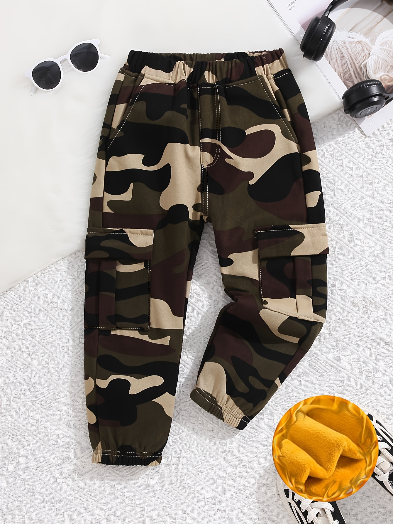 Kids Boys Camouflage Print Pants Shorts Fashion Teenage Cargo