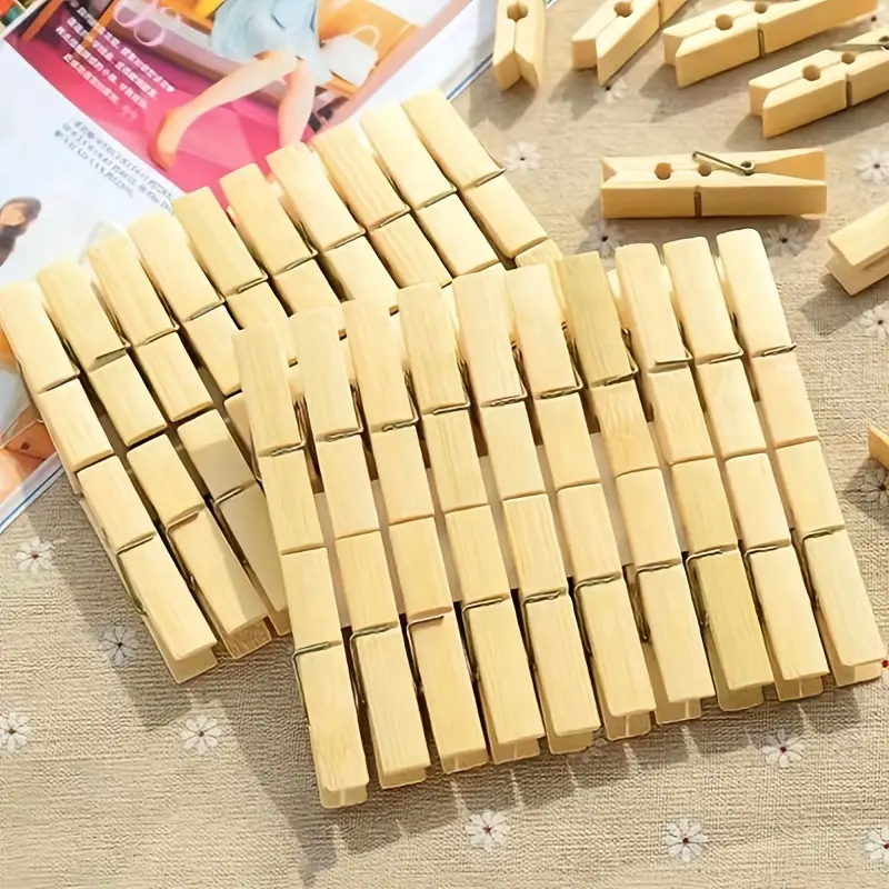 Durable Bamboo Clothes Pins Heavy Duty Wooden Clothespins - Temu