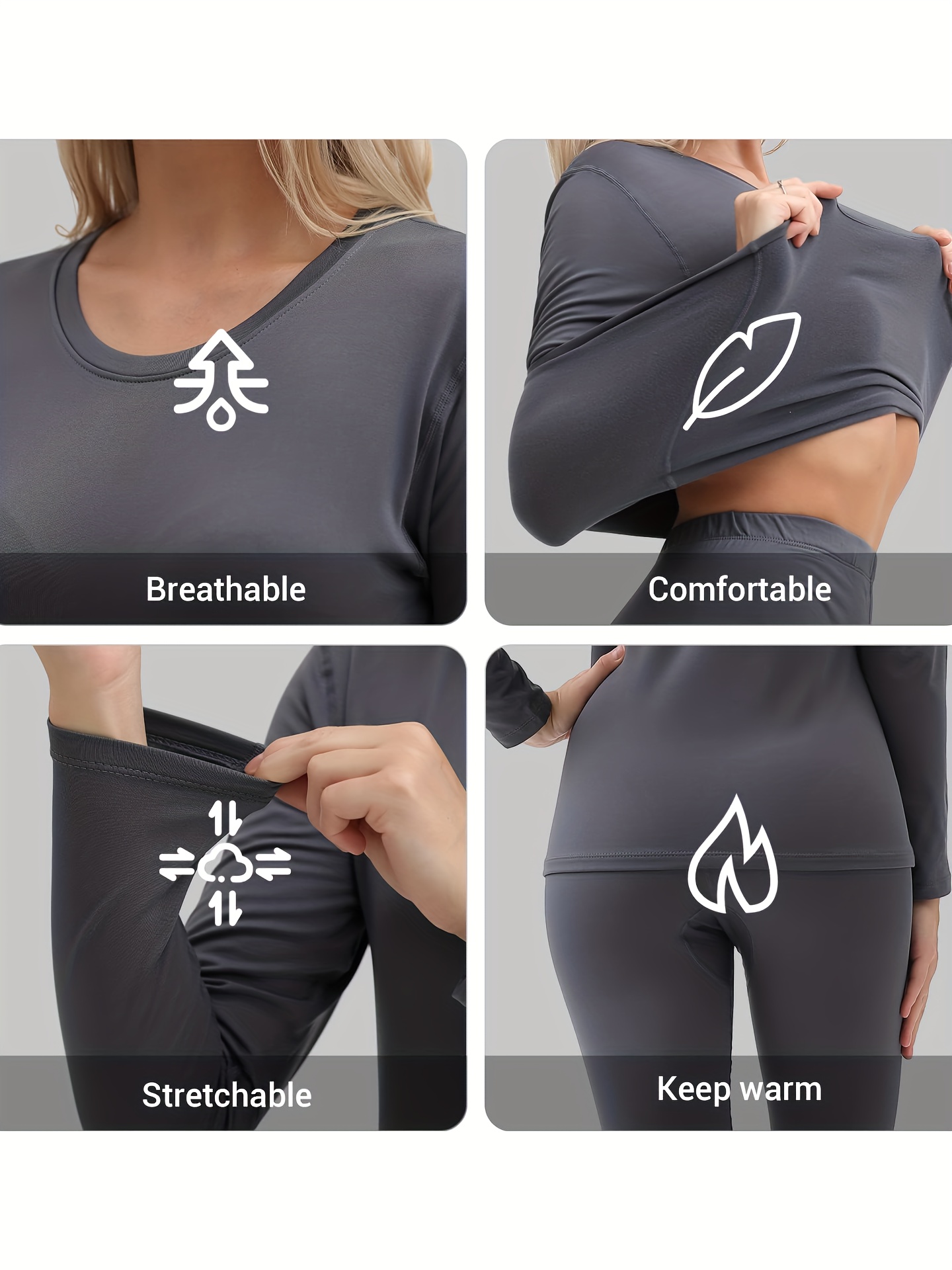 Women Thermal Underwear Ski Base Layers Thermal Top & Leggings