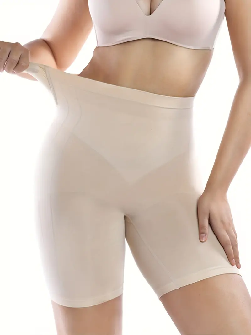 Solid Shaping Shorts Comfy Breathable Tummy Control - Temu New Zealand