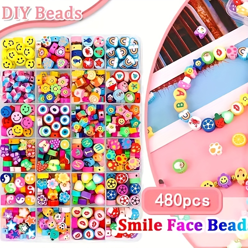 Clay Beads For Bracelet Making Kit, 48 Colors Flat Round Clay