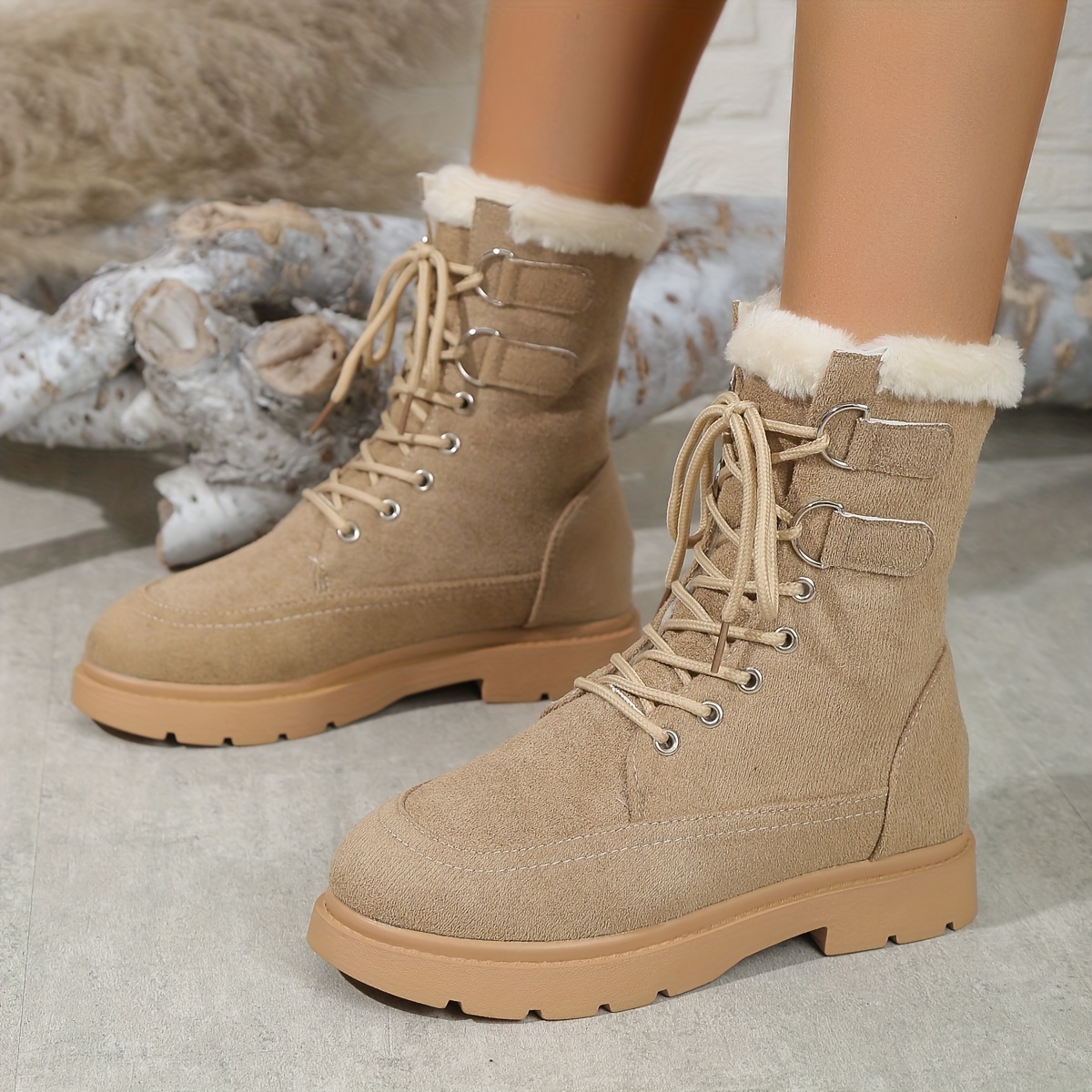 Warm Non-Slip Snow Boots Plush Lined Winter Boots