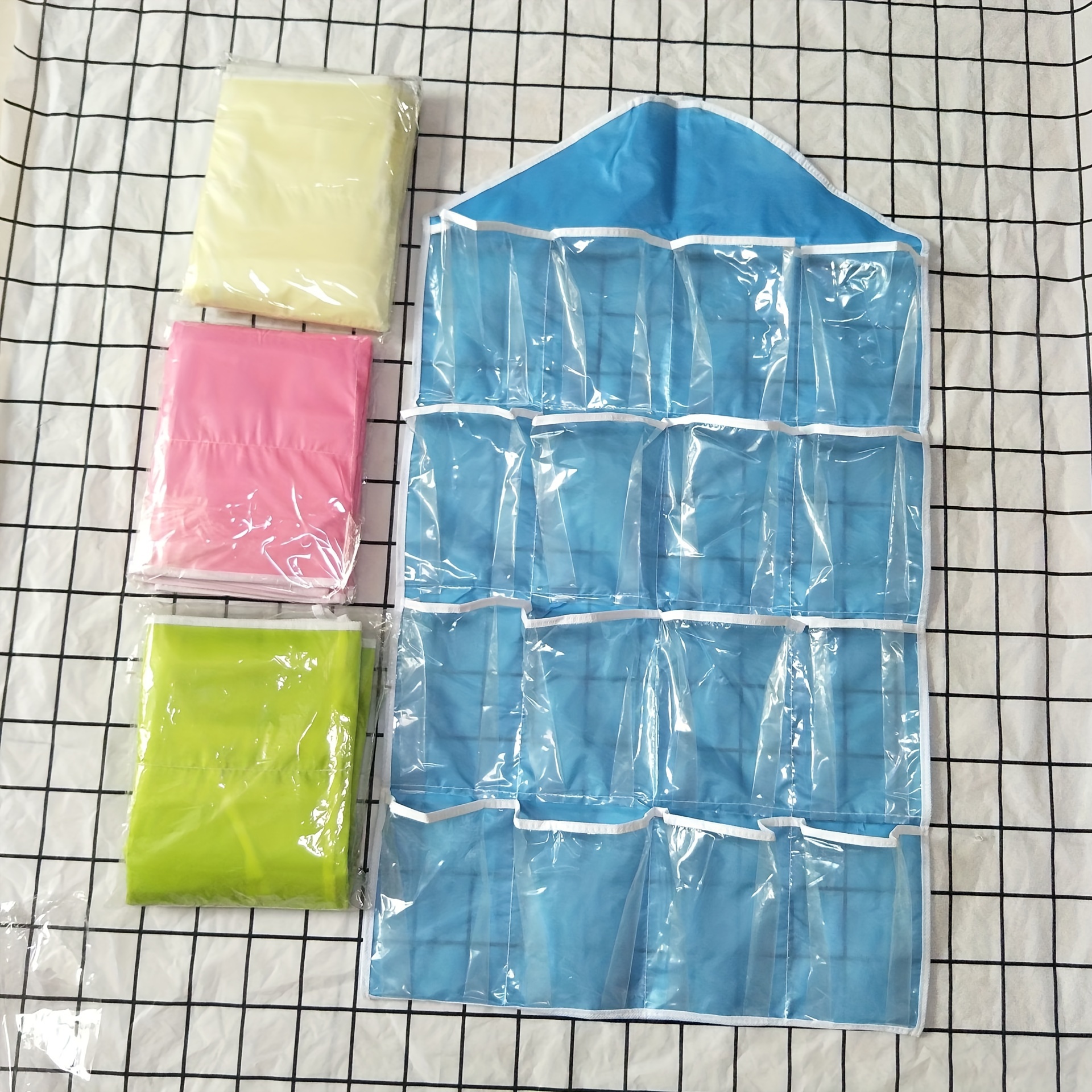 1/2pcs Happy home 16Pockets Clear Hanging Bag Socks Bra Underwear