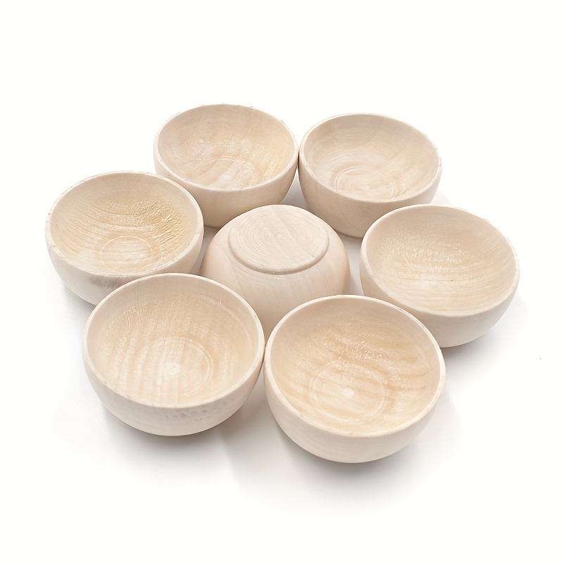 

5pcs/pack 57*30mm Natural Wood Color Small Wooden Bowl Decoration For Painting Accessories