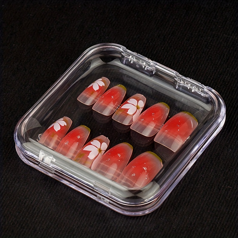 Transparent Nail Art Box Nail Sheet Storage Box Press On - Temu