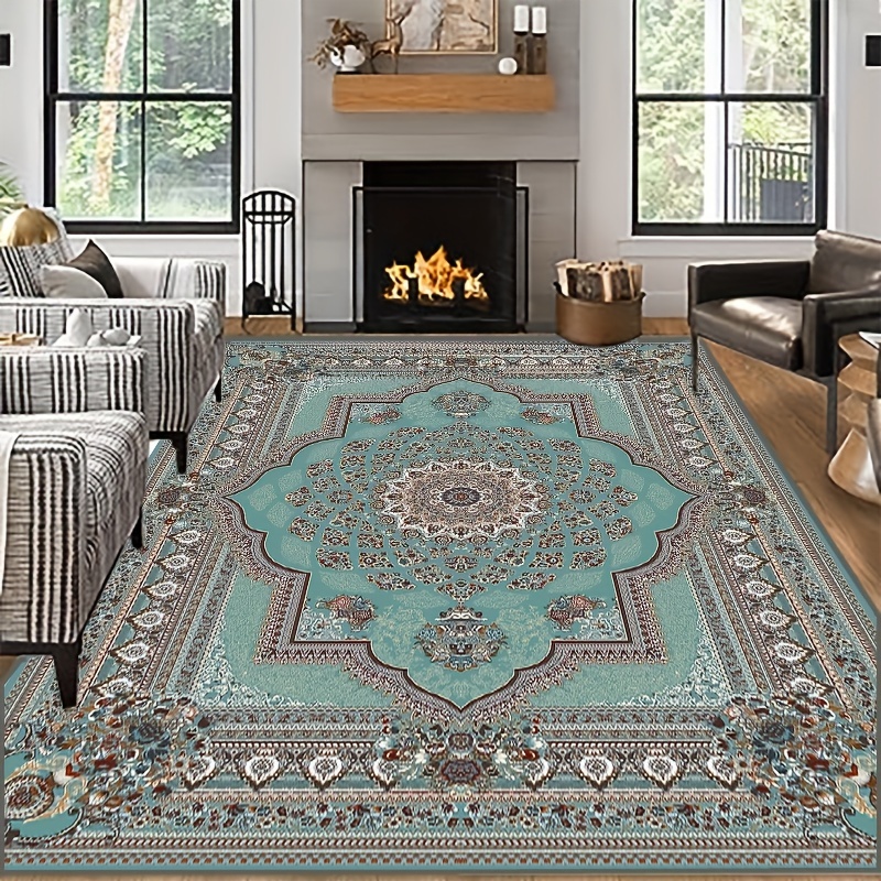 RUGKING Area Rug for Living Room 6X9 Persian Rug Vintage Mats Indoor Thin  Rug Soft Door Mat Grey Print Boho Retro Cover for Farmhouse Washable  Kitchen