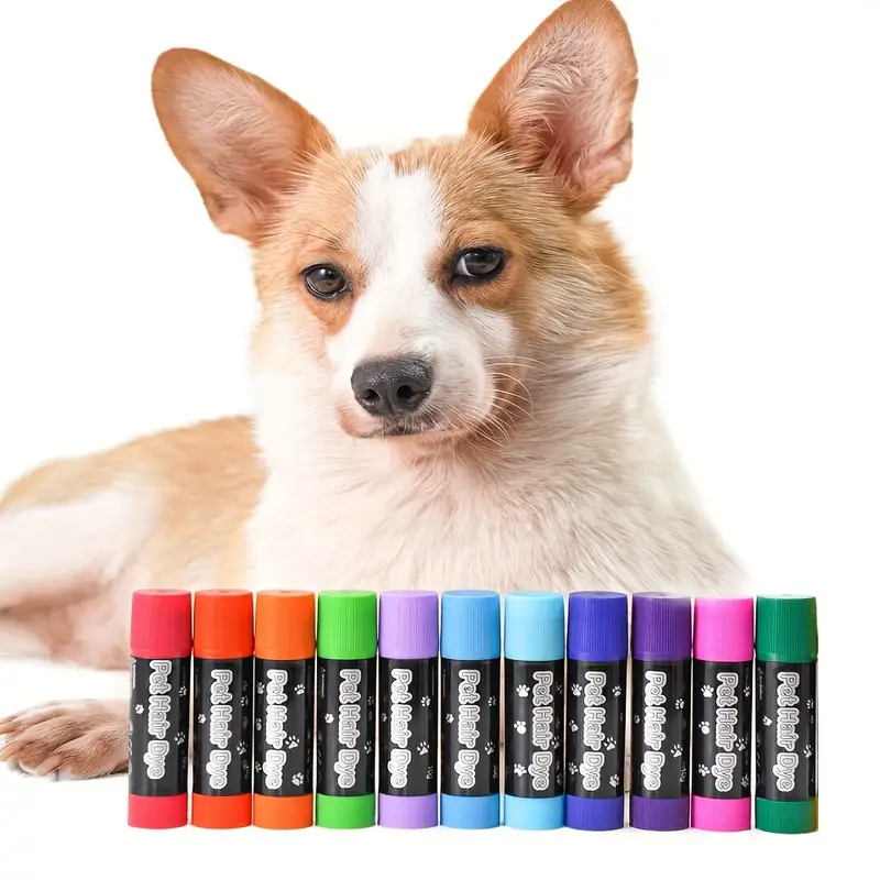 Pet Paint Pens with Glitter - Safe Temporary Pet Color [12 Colors