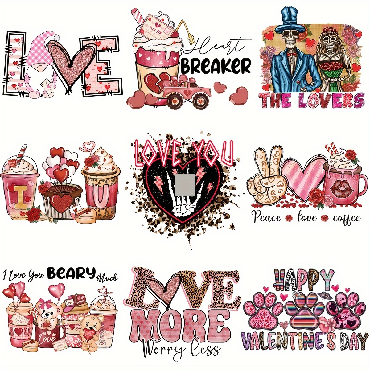 Valentine's Day Iron Transfers Cute Hearts Patches Decals - Temu Oman