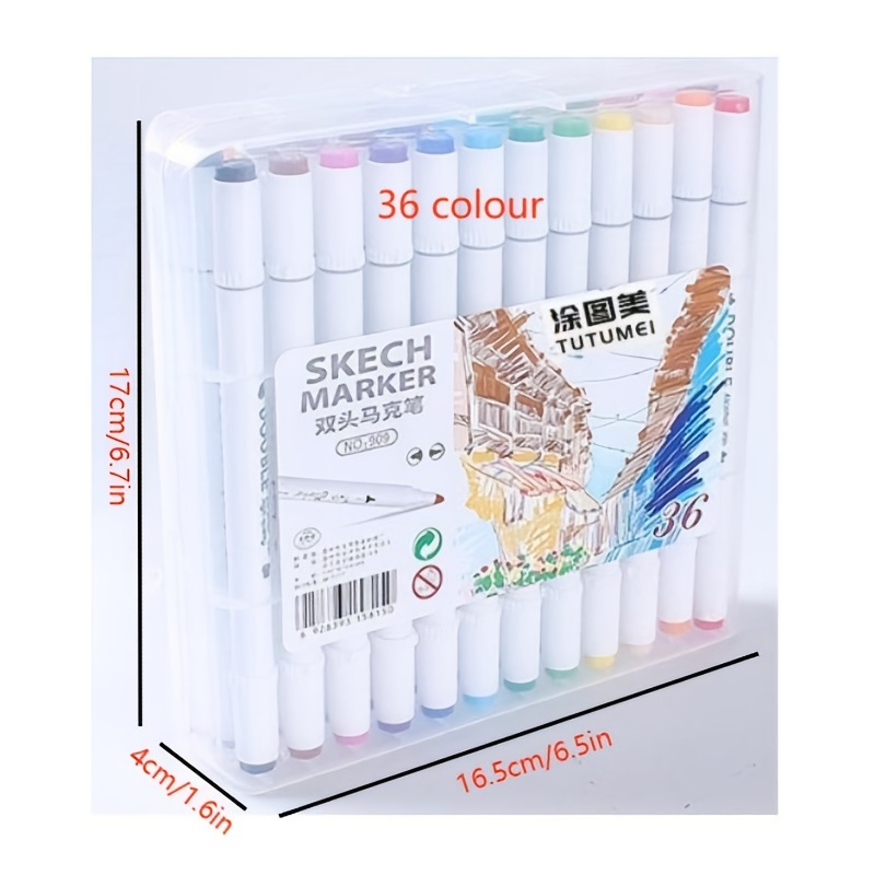 12/18/24/36 color Double headed Marker Pen Box Set Perfect - Temu
