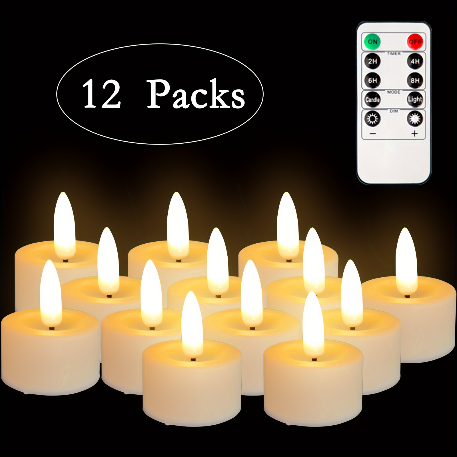 12Pcs Tea light Candles Battery Operated Tea Candles Flameless