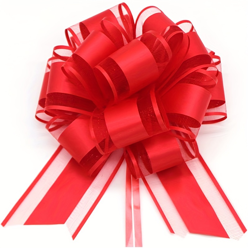 10 lazos para tirar, lazos para envolver regalos, lazos de regalo rojos  para cestas de regalo, adecuados para Navidad, boda, cumpleaños, Halloween