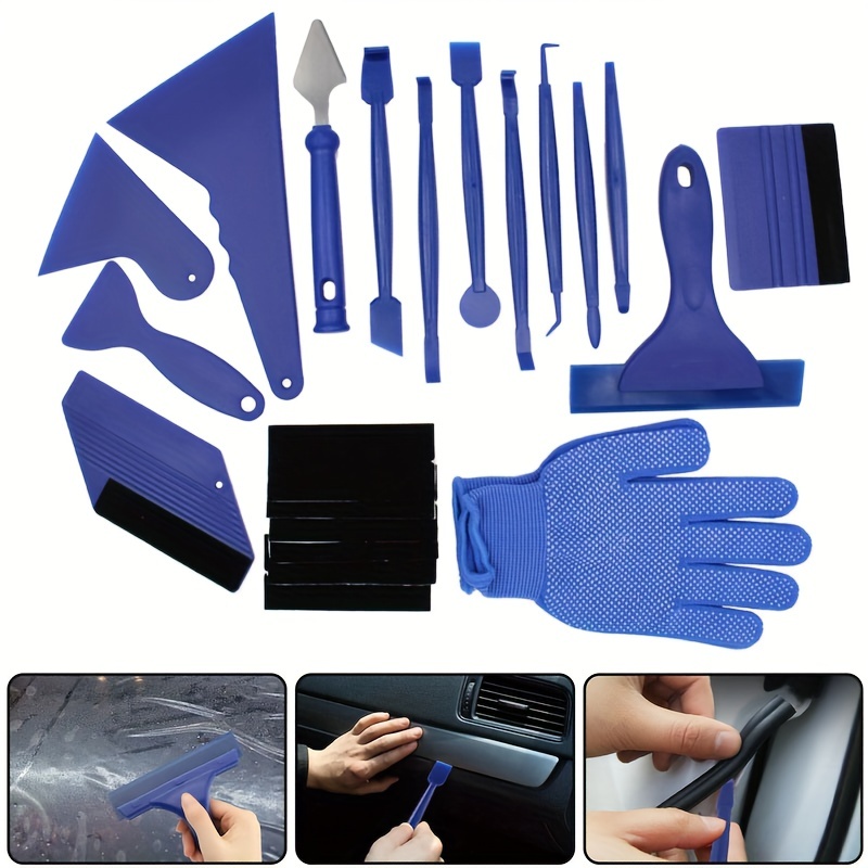 21pcs Car Vinyl Film Wrapping Tools, Car Sticker Film Scraper Kit, Auto  Felt Squeegee Scraper Set, Knife Decal Plastic Accessories