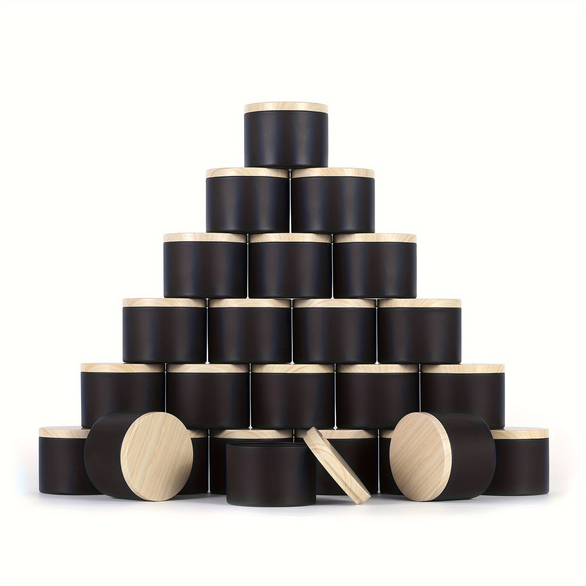 Black Tin Jars for Candle Making, 8 oz Containers with Lids