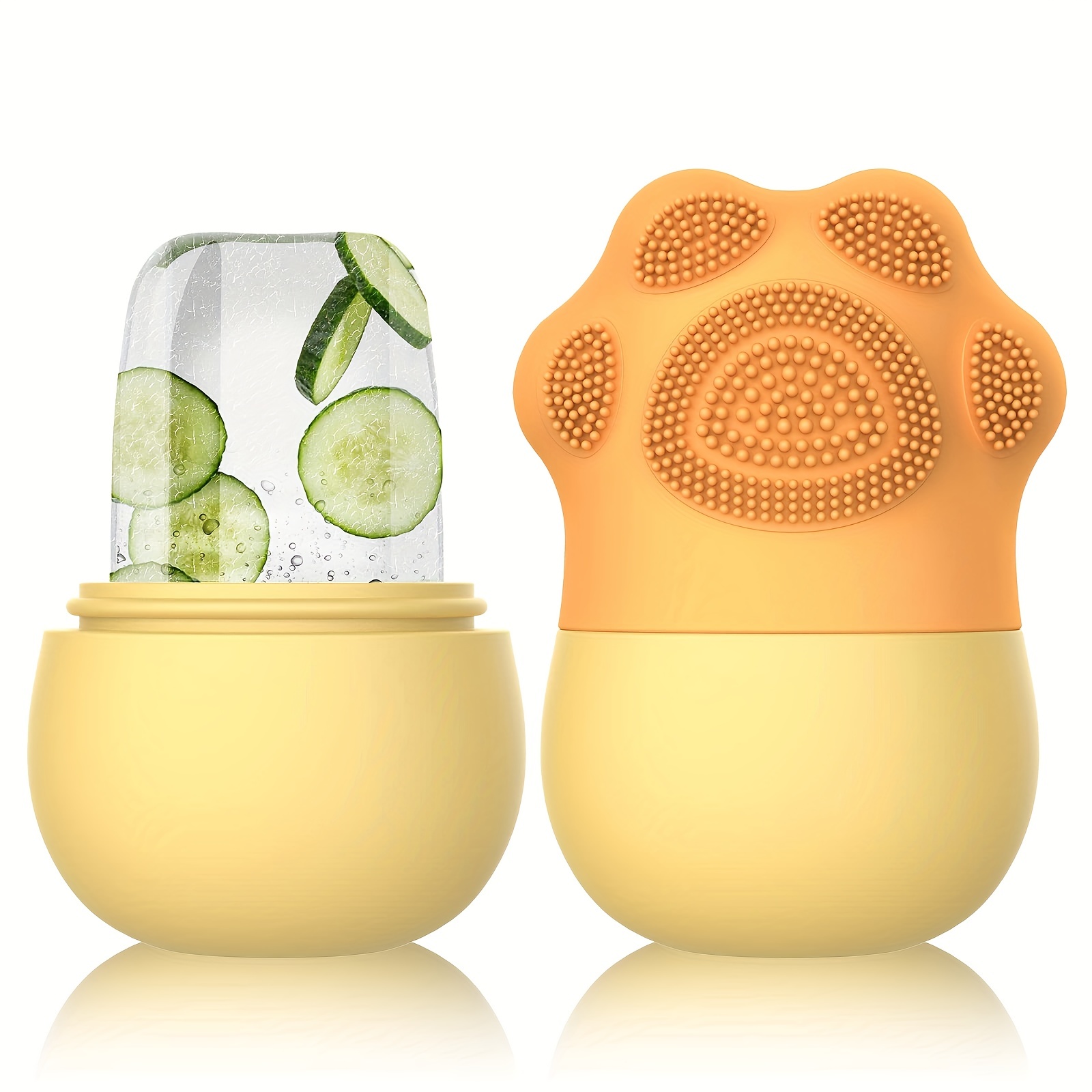 Silicone Ice Roller For Face With Face Cleaning Brush Puffiness Relief
