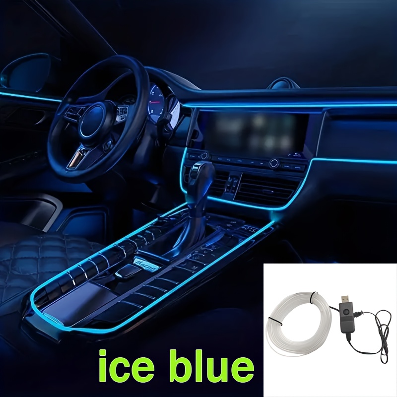 LED strip - EL Wire - 5 Meter -- Auto interieur verlichting -- Blauw -- USB  aansluiting