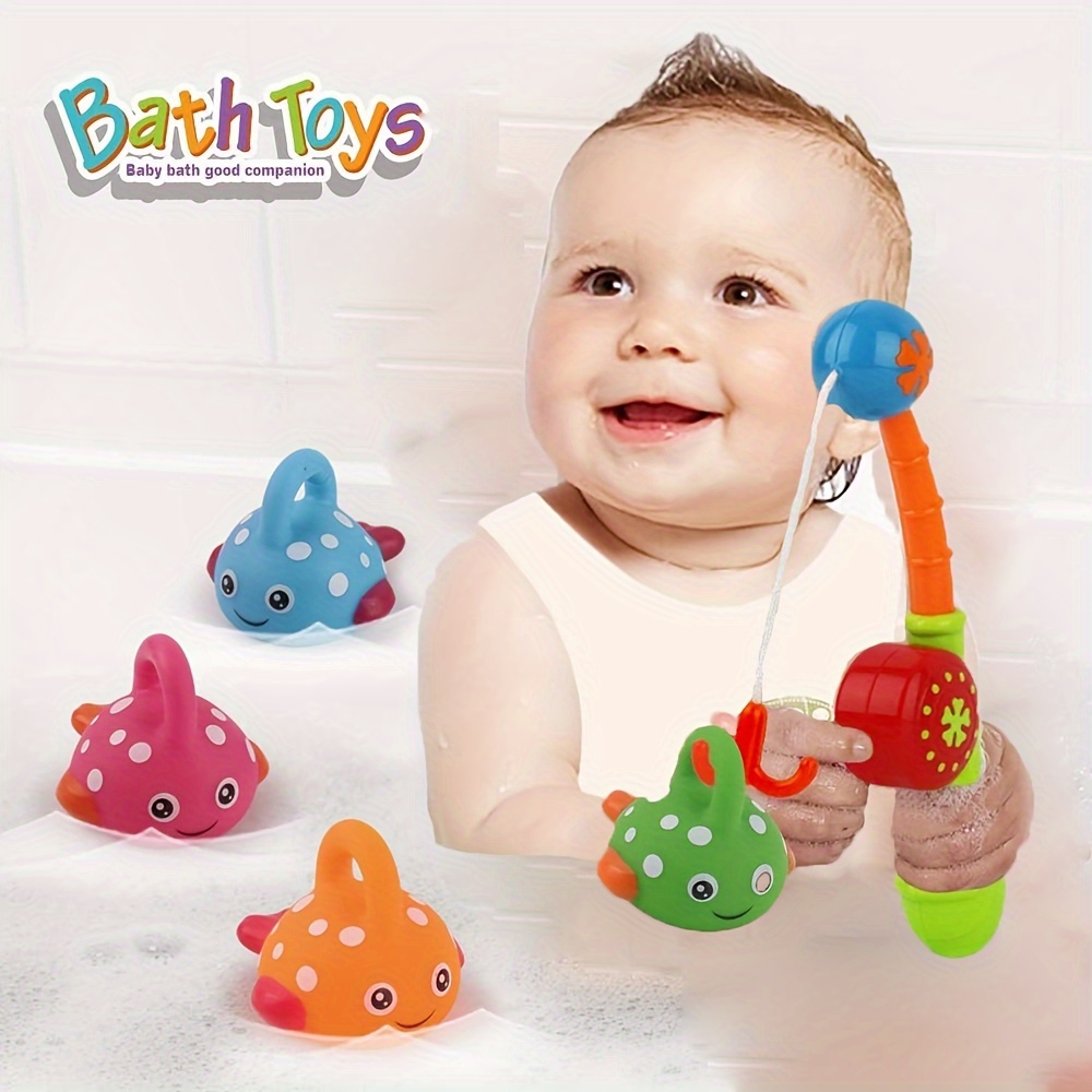 Bath Toys Fishing Games Wind-up Swimming Whales Bath Time Bathtub Toy  Bathroom Pool Play Sets Fun Bathtime Gift