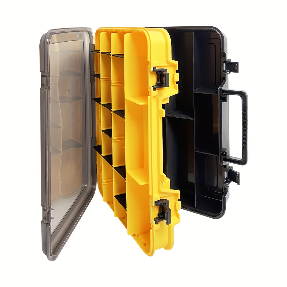 Yellow Compartments Tool Box Parts Organizer Box Plastic - Temu