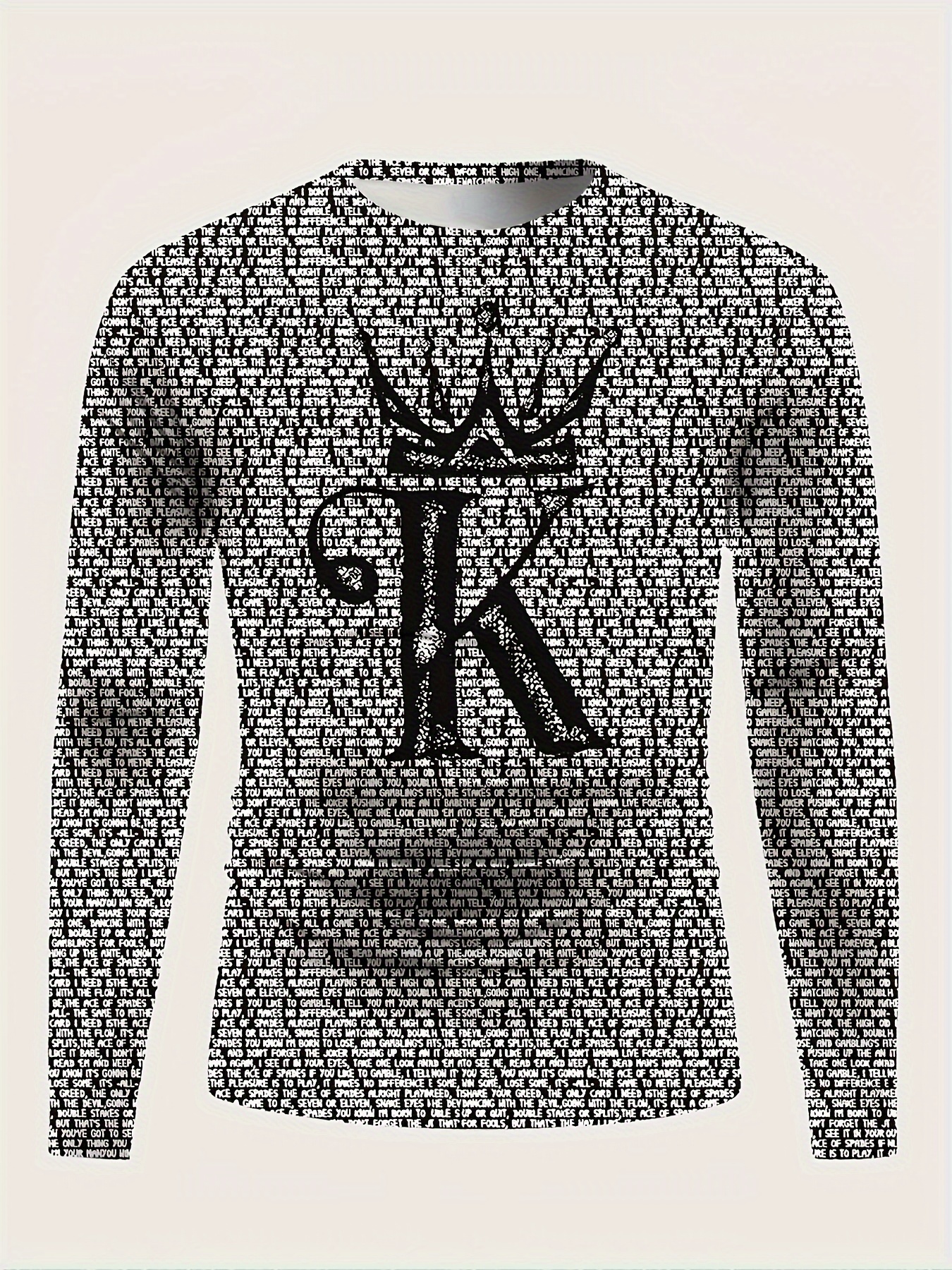 Cool Alphabet K Print Men's Long Sleeve T shirt Men's - Temu