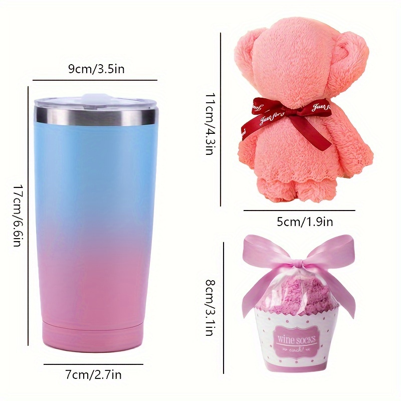 Colorful Teddy Bear 20 Oz Tumbler Cute and Adorable Cup for Hot