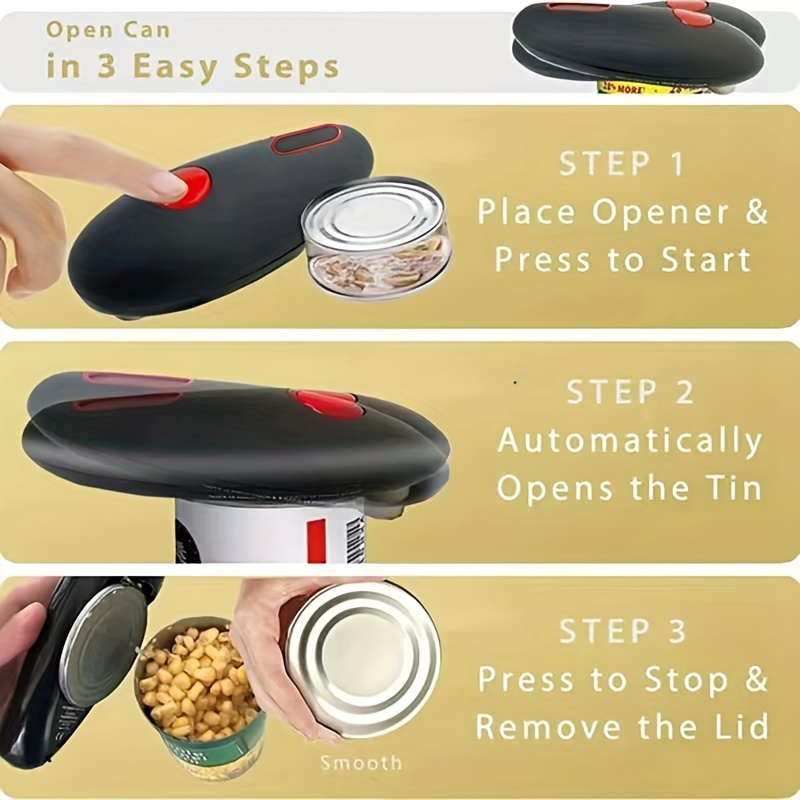 Electric Can Opener Kitchen Tools Mini One Touch Automatic Smooth Edges Can  Tin Touch No Sharp