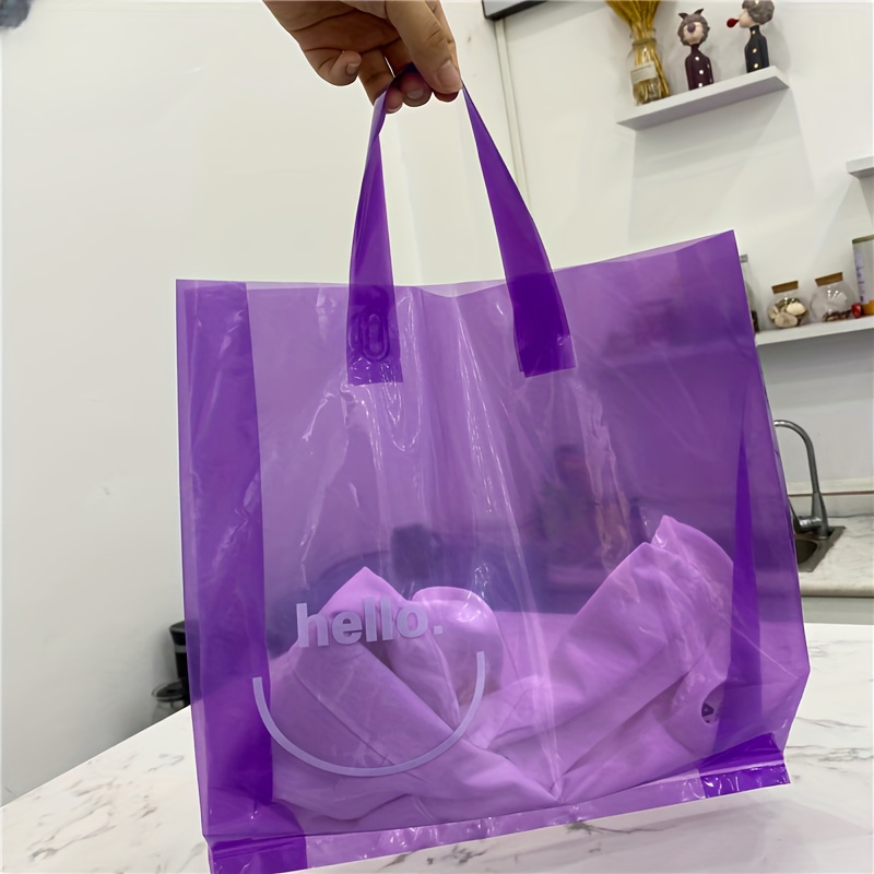 10 Bolsas Regalo Plástico Transparente Asas Bolsas Compras - Temu