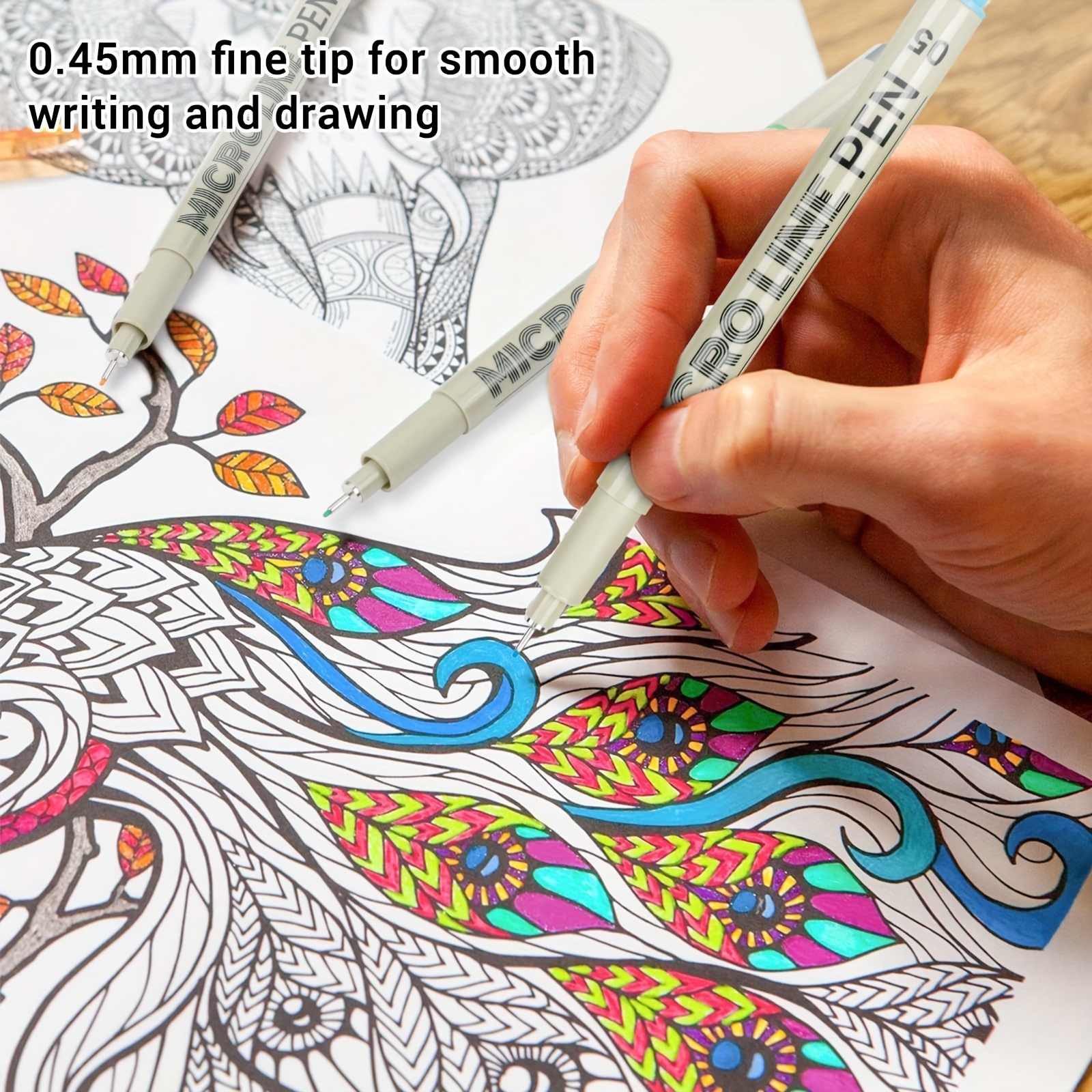 9 Colors Brush Fineliners Pen Black Micro-line Pen Waterproof Ink for  Journaling Illustrating Drawing Manga Art Marker Supplies