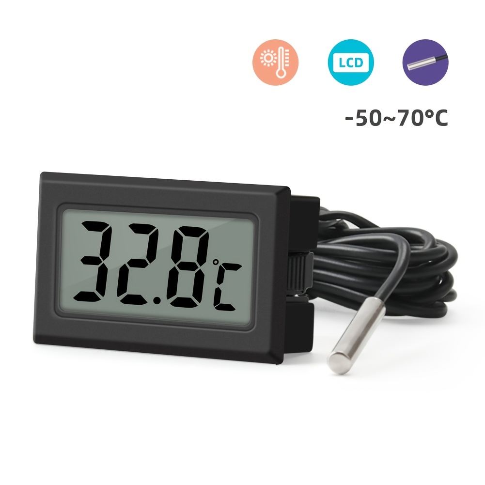 Digital Weather Station Thermometer Hygrometer Dc103 Temperature Humidity  Meter Lcd Indoor Outdoor Wired External Sensor Tester - Temu