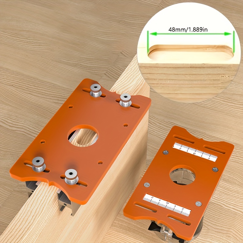 

1pc Wood Router Slotting Locator Tool, 2 In 1 Slotted Base & Fastening Bracket, Handheld Edge Trimmer Milling Cutting