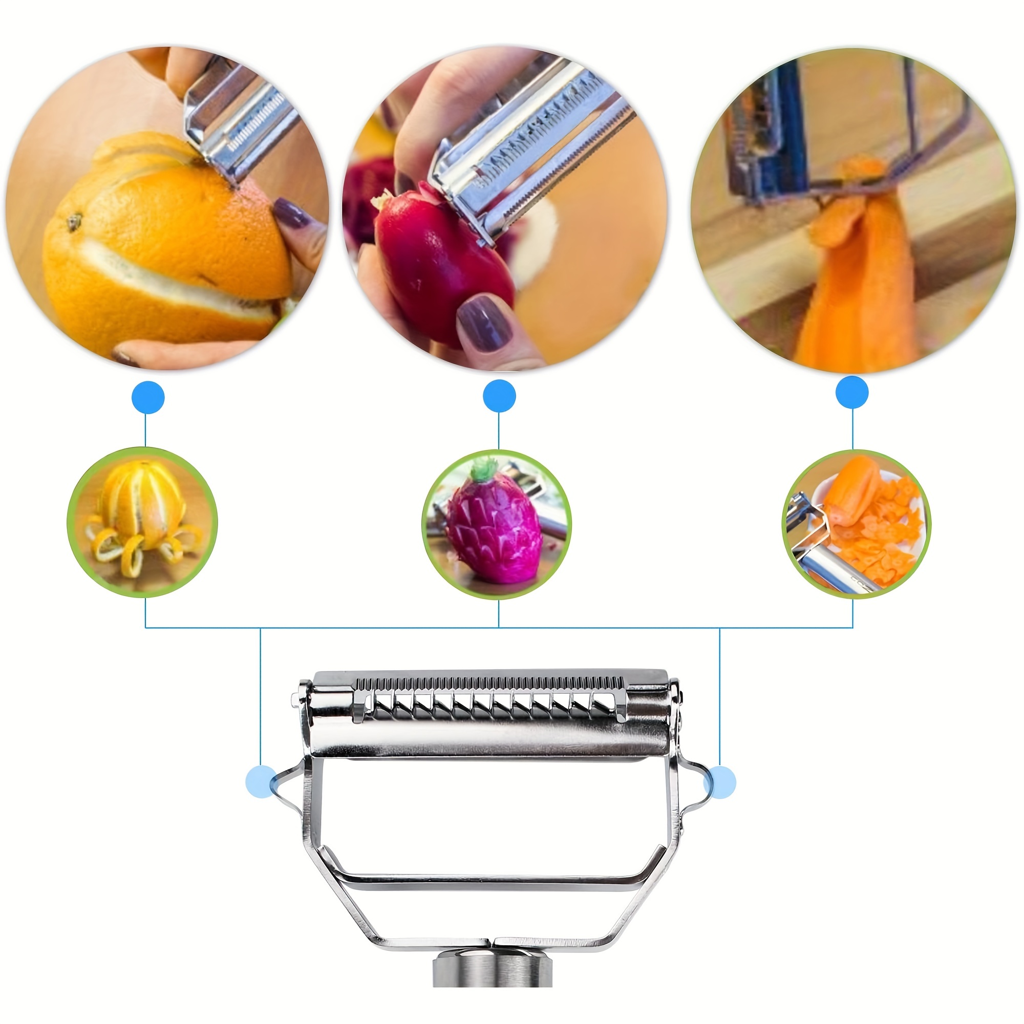 Multifunctional Fruit Peeler With Brush Kitchen Can Be Hung Vegetable  Cleaning Brush Fruit Planer Home Kitchen Tool