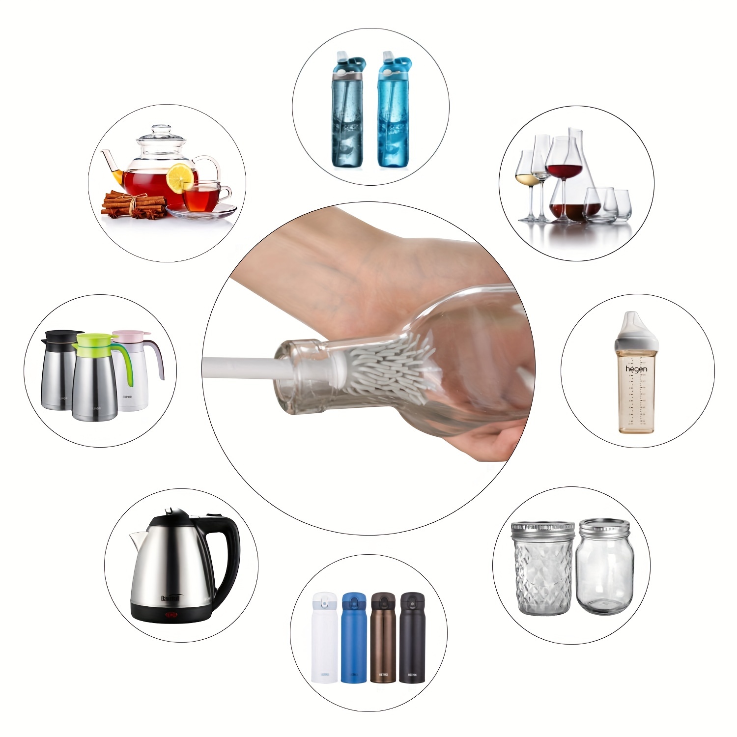Bottle Brush Tumblers Cleaning Brushes With Grip For Shaker - Temu