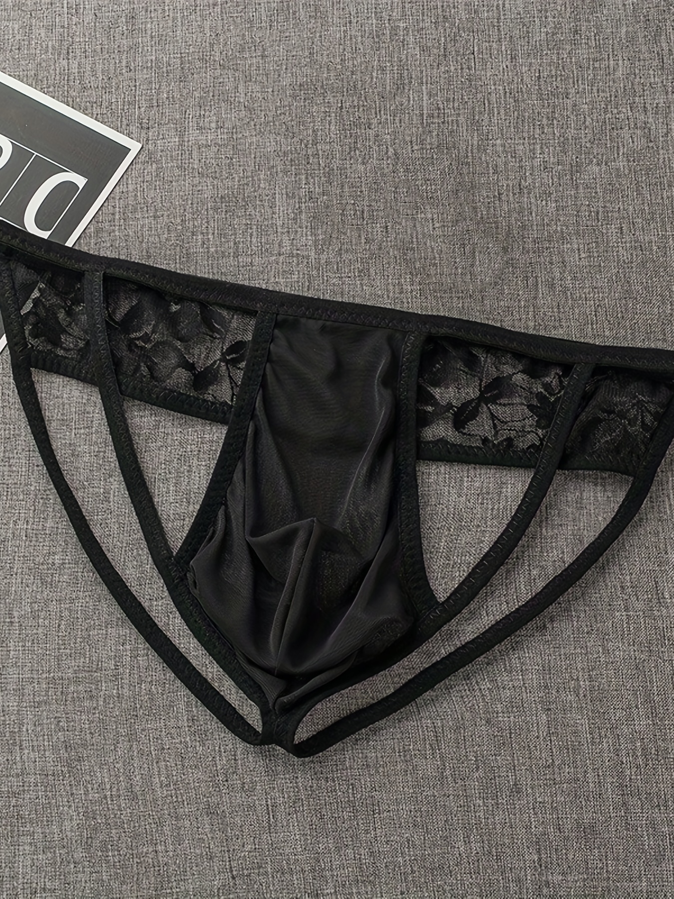 Black Sheer Thong for Men, Mesh Lace Panties for Men, Men's G