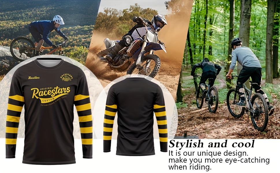 mens motorcycle jersey gradient graffiti print quick dry moisture wicking breathable long sleeves mtb mountain bike shirt for biking motorcycling details 1