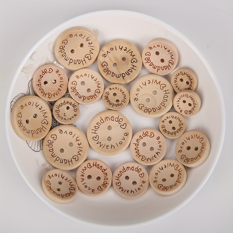  LALAFINA 100pcs Wooden Buttons Retro Home Decor