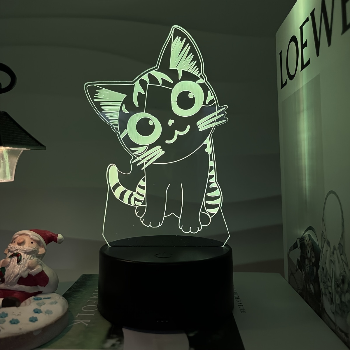 1 Pantalla Lámpara Vitral Lámpara Gato Creativa Luz Noche - Temu