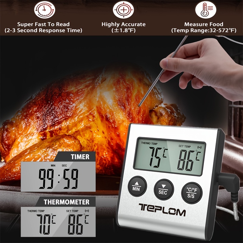 Stainless Steel Food Thermometer Cooking Barbecue Thermome Oven Temperature  Gauge - Temu