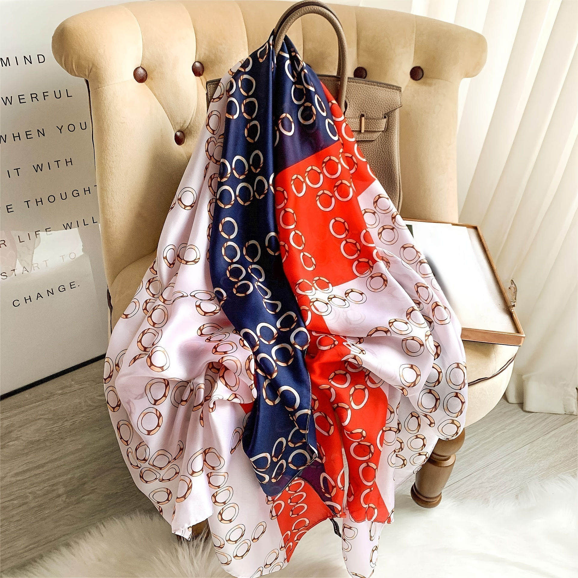 Simulation Silk Elegant Scarf Shawl Warm Large Size Scarf Anti-slip Scarf  Head Wrap Light Thin Scarf - Temu United Arab Emirates