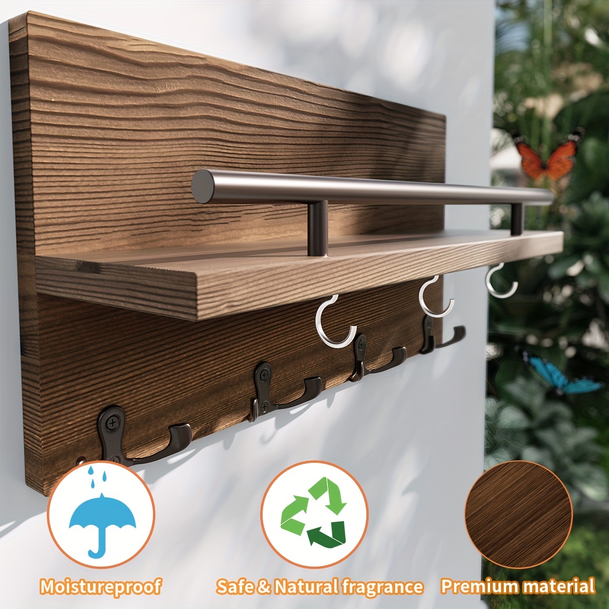 Cabilock 1 caja de madera de almacenamiento decorativa para llaves,  colgador de llaves de pared, organizador de llaves de armario, organizador  de