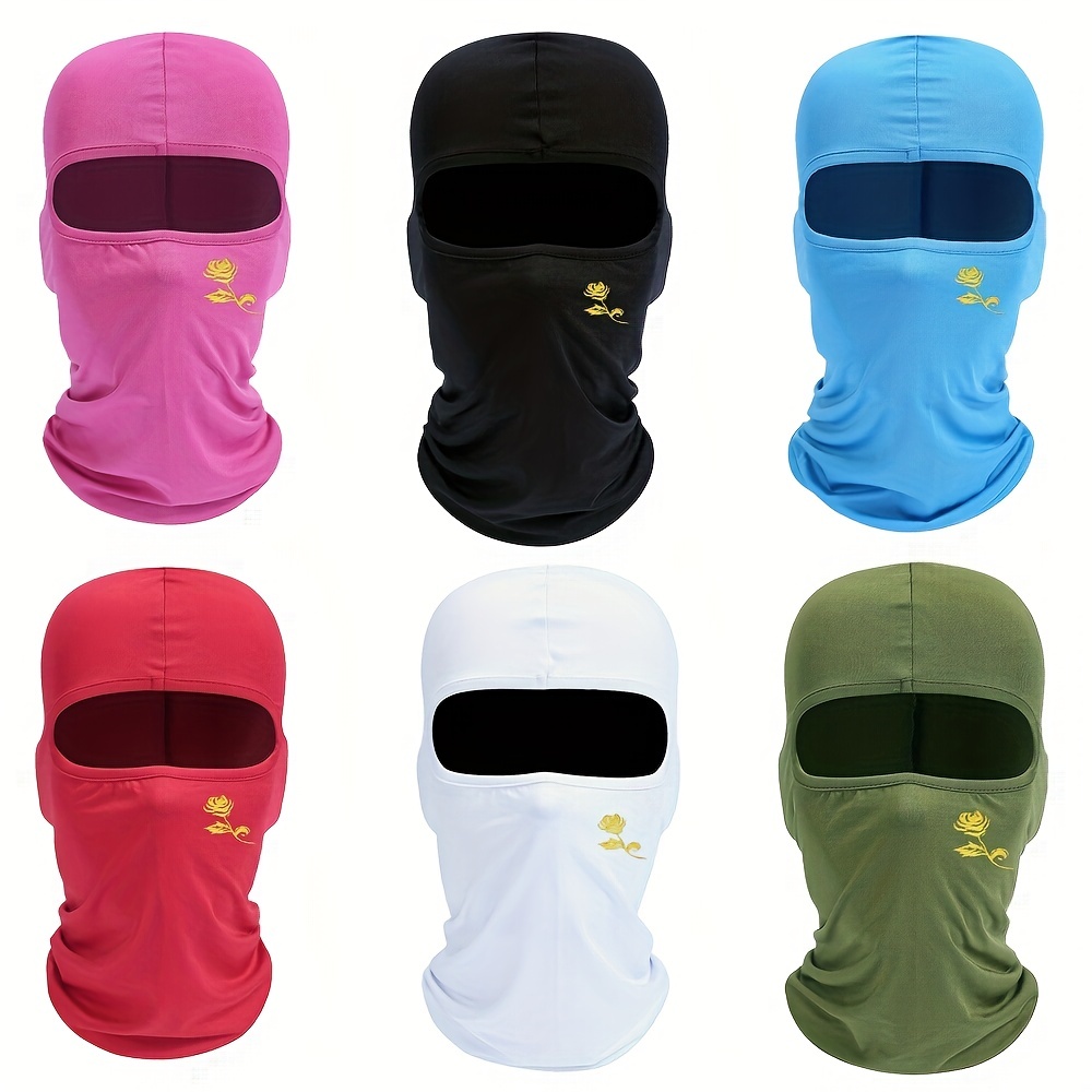 1pc Rose Printed Mask Hood Men Women Outdoor Riding Balaclava Hat Windproof  Sunscreen Sun Hat - Jewelry & Accessories - Temu
