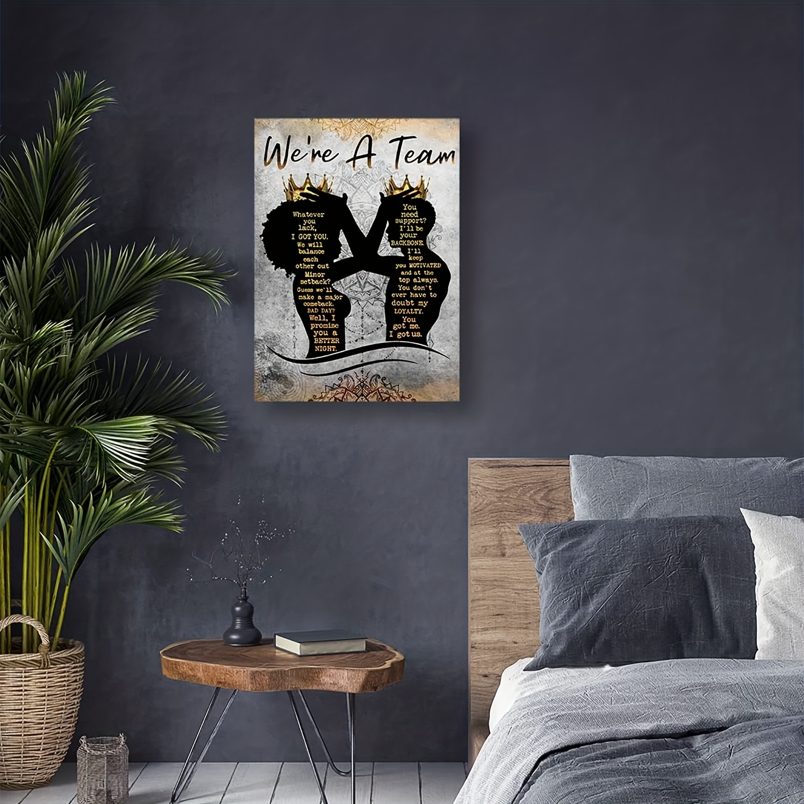 African American Wall Art Black King Queen Canvas Print - Temu