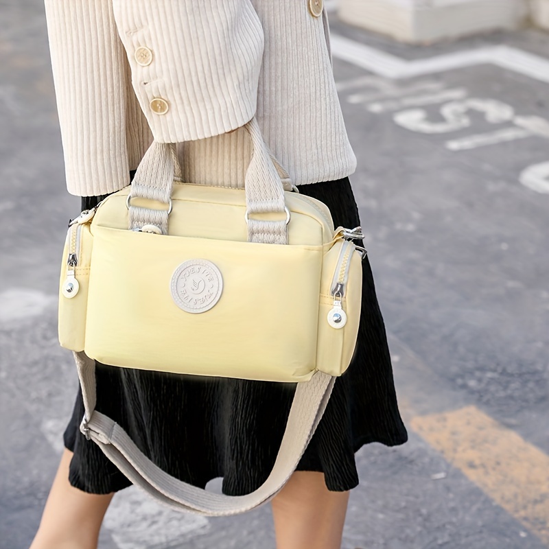 Colorblock Casual Satchel Bag All Match Shoulder Bag With Pockets