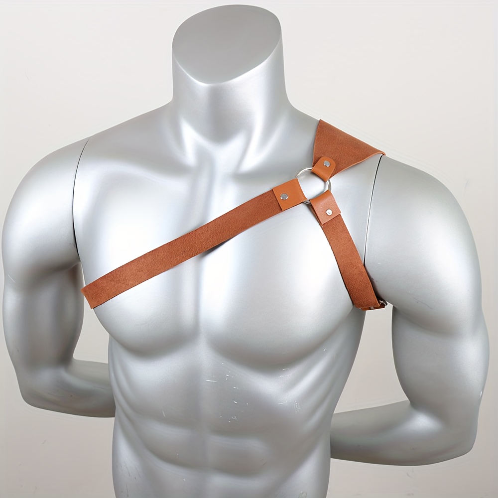 Leather Body Harness for Men with Adjustable Shoulder/Waist Straps