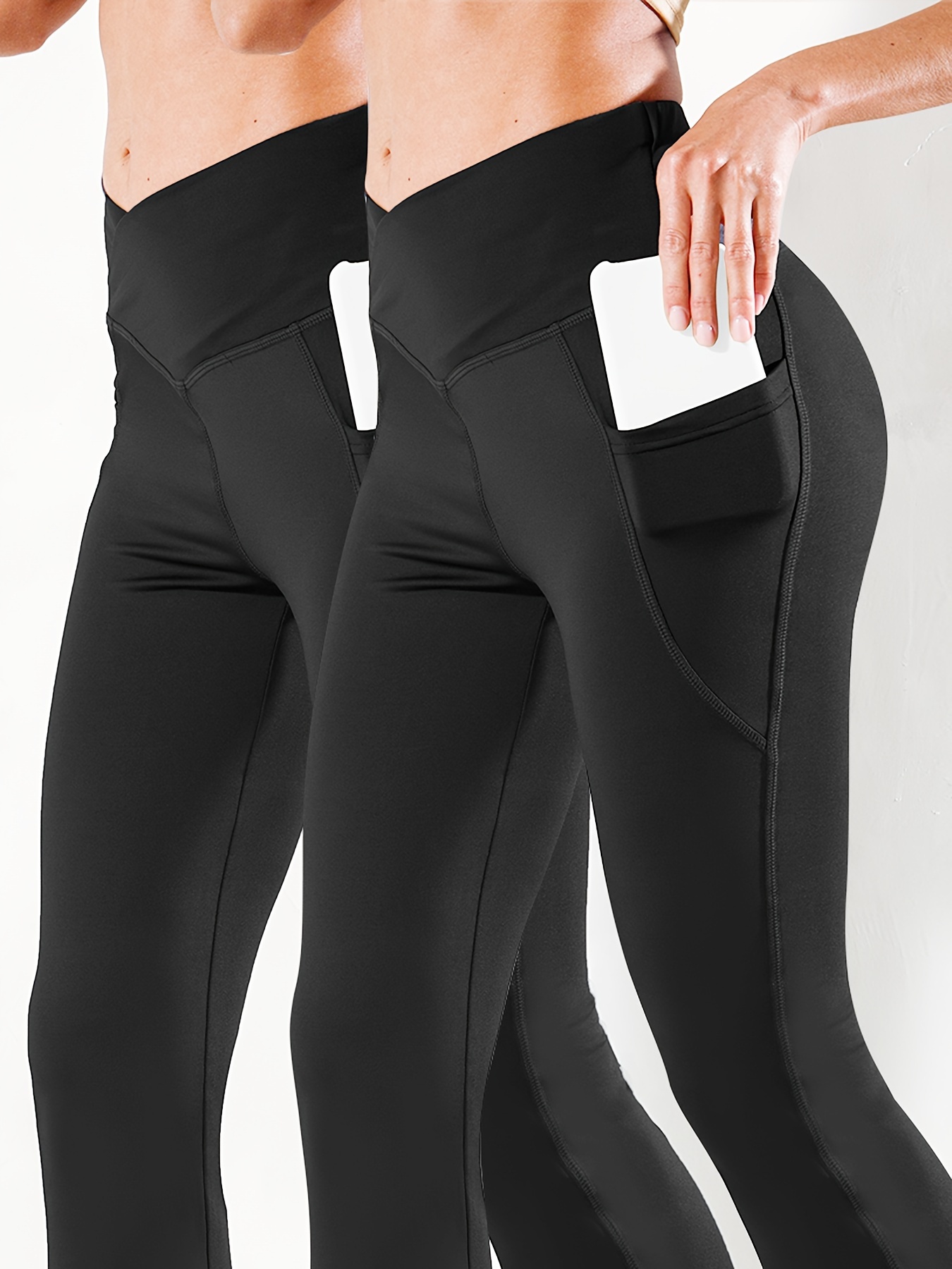 ODODOS cross Waist Wide Leg Flare Yoga Pants for Women Bell Bottom Sports  gym casual Workout Pants-31 Inseam, Burgundy, Medium