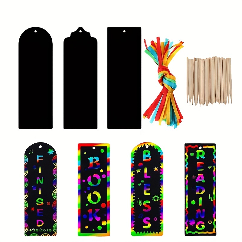 Magic Rainbow Scratch Bookmark Making Kit Diy Bookmarks - Temu