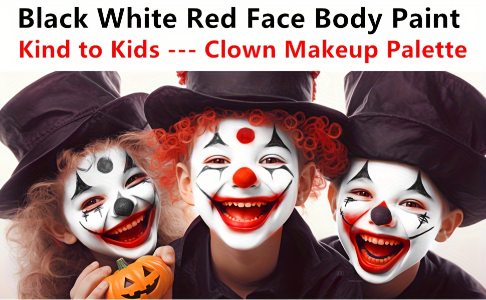 Clown Makeup Kit White Black Red Face Body Paint Pro Oil - Temu