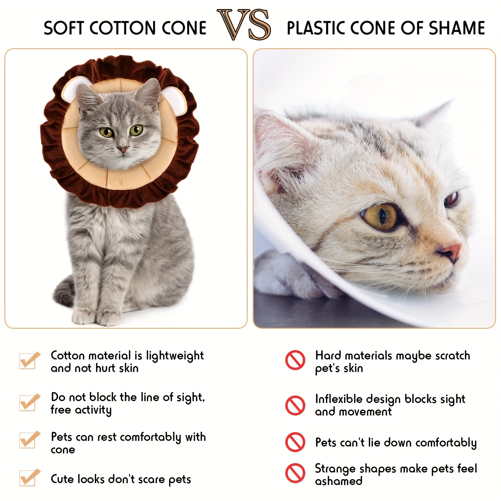 recovery collar dogs cats pet cat cone cute funny soft cone Temu