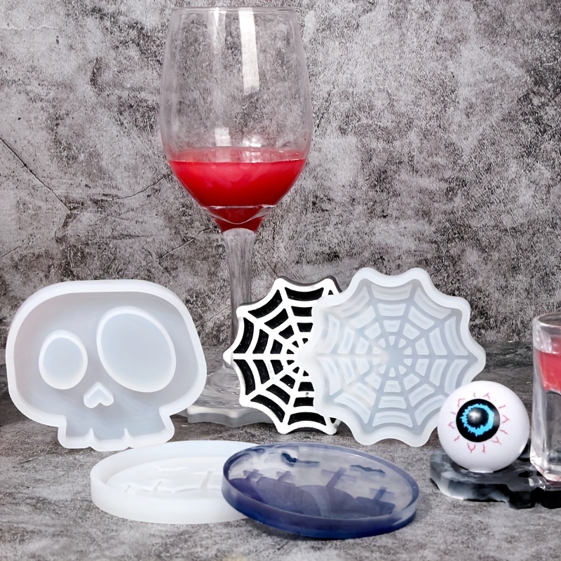 3D Skull Head Shape Silicone Mold Halloween Table Decor Epoxy Resin Mold B