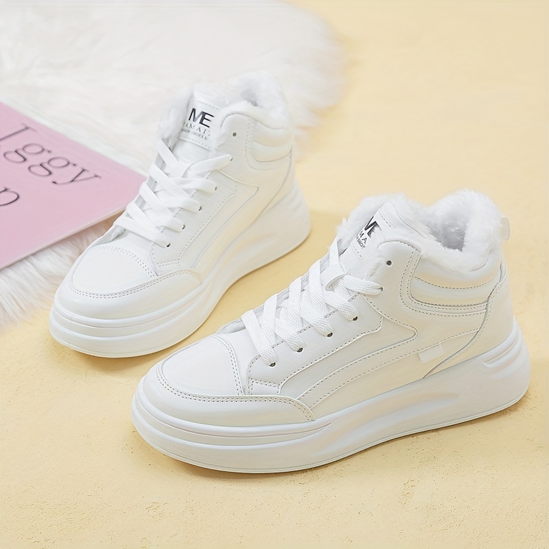 Fuzzy high hot sale top sneakers