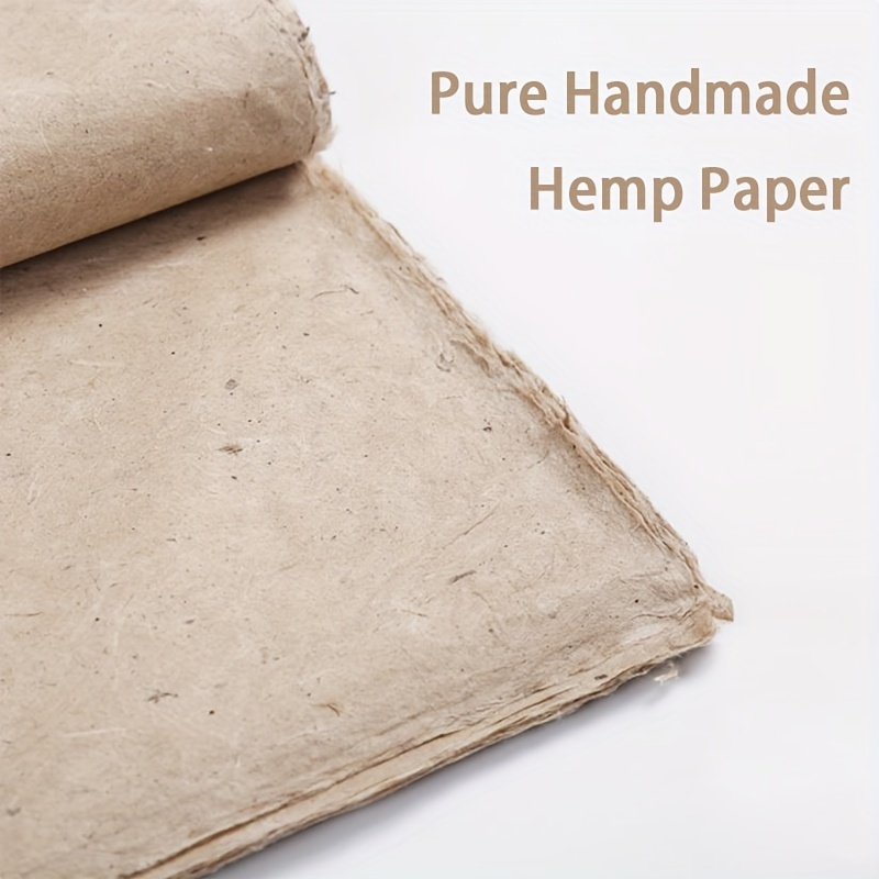 

10pcs/25pcs Of Pure Handmade Half-raw And Half-cooked Hemp Paper For Freehand Brushwork Calligraphy, Chinese Painting, Diy Journaling Materials, And Rustic Natural Packaging/background Paper